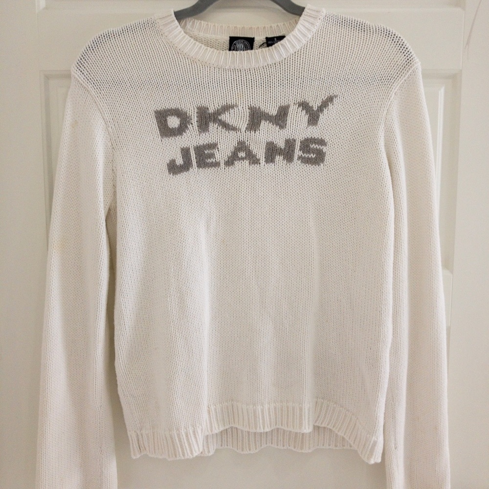 VINTAGE DKNY JEANS White Cotton Sweater